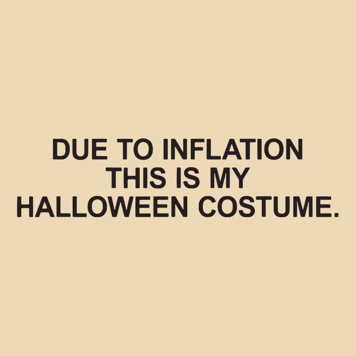 Due To Inflation This Is My Halloween Costume Generic Funny Zip Tote Bag