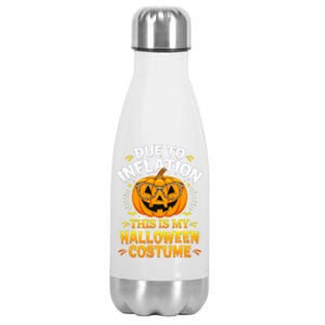 Due To Inflation This Is My Halloween Custome Pumpkin Funny Stainless Steel Insulated Water Bottle