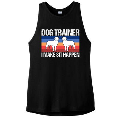 Dog Trainer I Make Sit Happen Dog Training Dog Trainers Gift Ladies PosiCharge Tri-Blend Wicking Tank