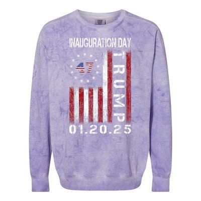 Donald Trump Inauguration Day 2025 47th President Usa Flag Colorblast Crewneck Sweatshirt