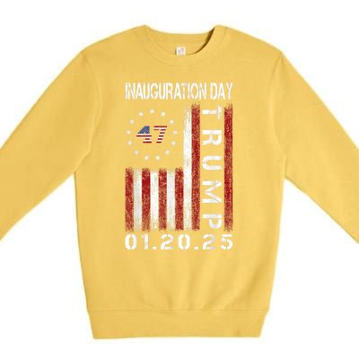 Donald Trump Inauguration Day 2025 47th President Usa Flag Premium Crewneck Sweatshirt