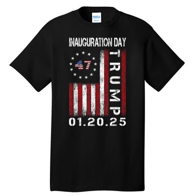 Donald Trump Inauguration Day 2025 47th President Usa Flag Tall T-Shirt