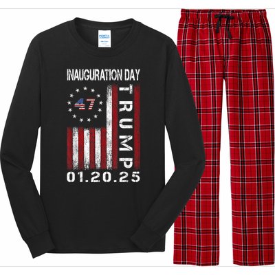 Donald Trump Inauguration Day 2025 47th President Usa Flag Long Sleeve Pajama Set