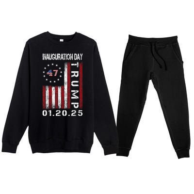 Donald Trump Inauguration Day 2025 47th President Usa Flag Premium Crewneck Sweatsuit Set