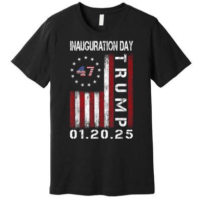 Donald Trump Inauguration Day 2025 47th President Usa Flag Premium T-Shirt