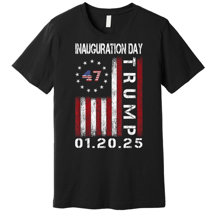 Donald Trump Inauguration Day 2025 47th President Usa Flag Premium T-Shirt