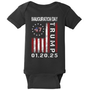 Donald Trump Inauguration Day 2025 47th President Usa Flag Baby Bodysuit