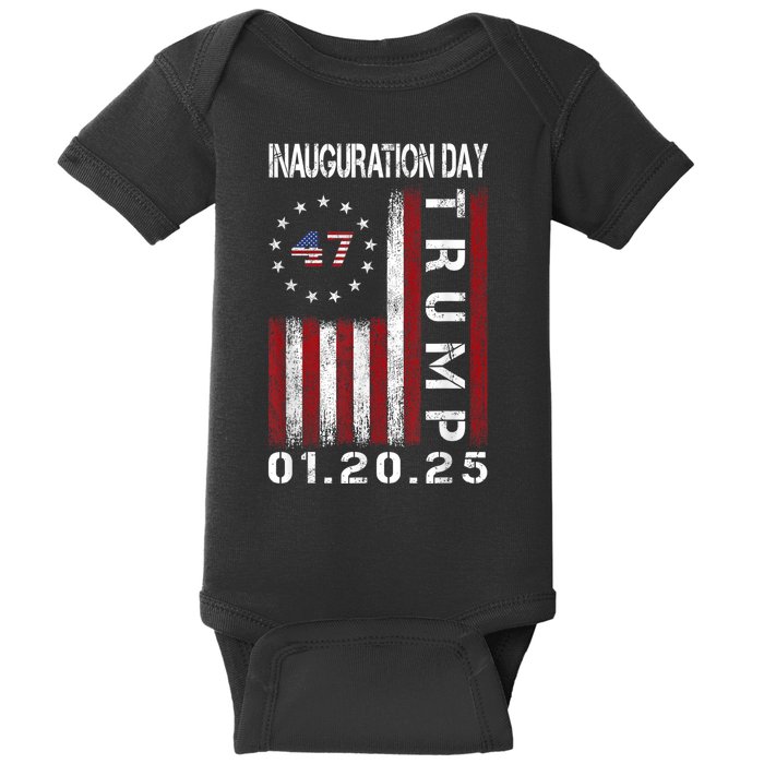 Donald Trump Inauguration Day 2025 47th President Usa Flag Baby Bodysuit