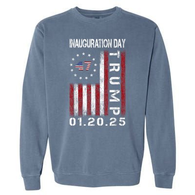 Donald Trump Inauguration Day 2025 47th President Usa Flag Garment-Dyed Sweatshirt