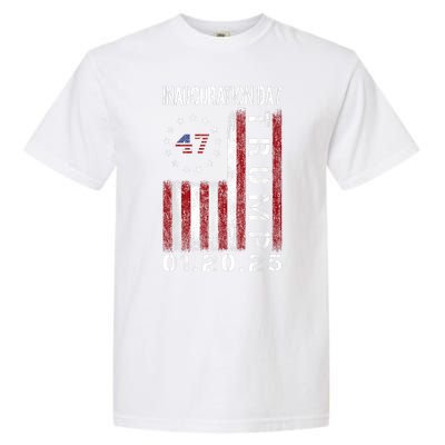 Donald Trump Inauguration Day 2025 47th President Usa Flag Garment-Dyed Heavyweight T-Shirt