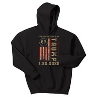 Donald Trump Inauguration Day 2025 47th President 47 Us Flag Kids Hoodie