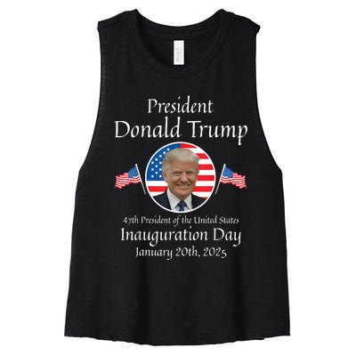 Donald Trump Inauguration Day 2025 47th Usa President Women's Racerback Cropped Tank