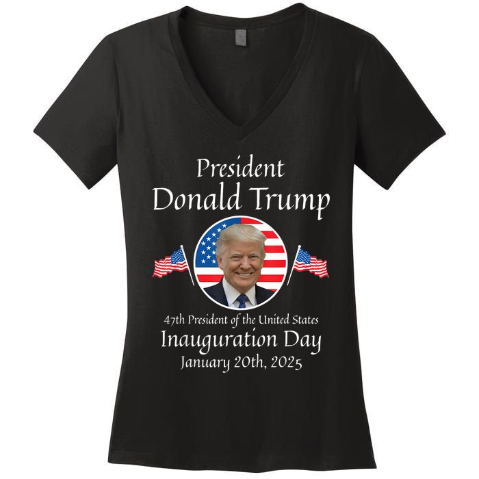 Donald Trump Inauguration Day 2025 47th Usa President Women's V-Neck T-Shirt