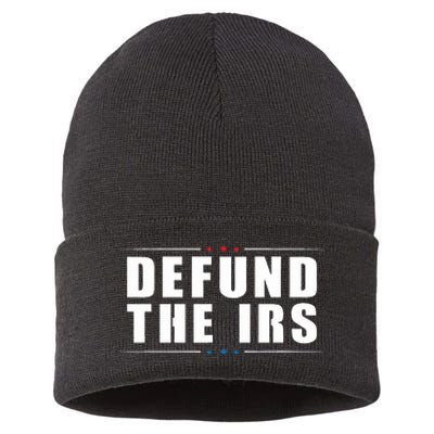 Defund the IRS Anti IRS Anti Government Politician Sustainable Knit Beanie