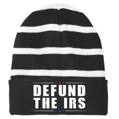 Defund the IRS Anti IRS Anti Government Politician Striped Beanie with Solid Band