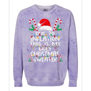 Due To Inflation Ugly Christmas Sweaters Colorblast Crewneck Sweatshirt