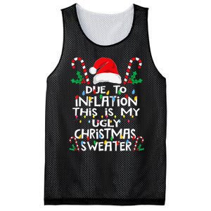 Due To Inflation Ugly Christmas Sweaters Mesh Reversible Basketball Jersey Tank