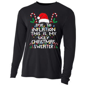 Due To Inflation Ugly Christmas Sweaters Cooling Performance Long Sleeve Crew