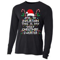 Due To Inflation Ugly Christmas Sweaters Cooling Performance Long Sleeve Crew