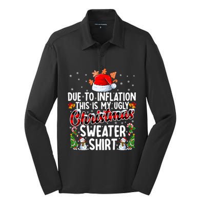 Due To Inflation This Is My Ugly Sweater For Christmas Xmas Silk Touch Performance Long Sleeve Polo