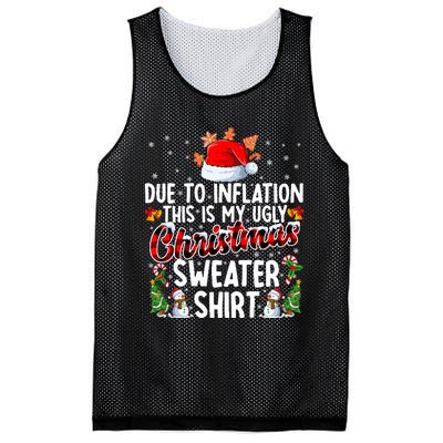 Due To Inflation This Is My Ugly Sweater For Christmas Xmas Mesh Reversible Basketball Jersey Tank