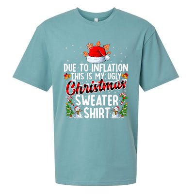 Due To Inflation This Is My Ugly Sweater For Christmas Xmas Sueded Cloud Jersey T-Shirt