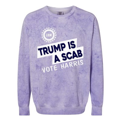 Donald Trump Is A Scab Vote Harris Colorblast Crewneck Sweatshirt