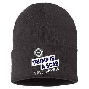 Donald Trump Is A Scab Vote Harris Sustainable Knit Beanie