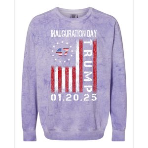 Donald Trump Inauguration Day 2025 47th President Usa Flag Colorblast Crewneck Sweatshirt