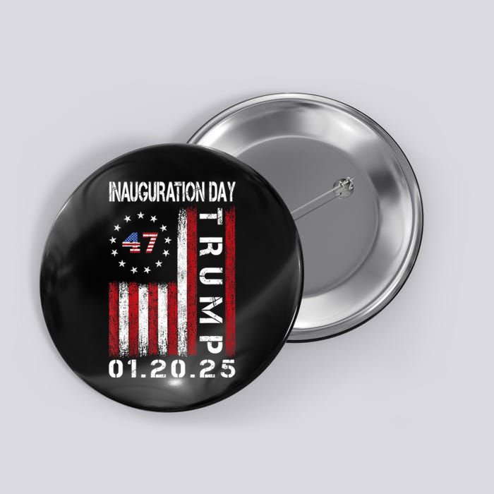 Donald Trump Inauguration Day 2025 47th President Usa Flag Button