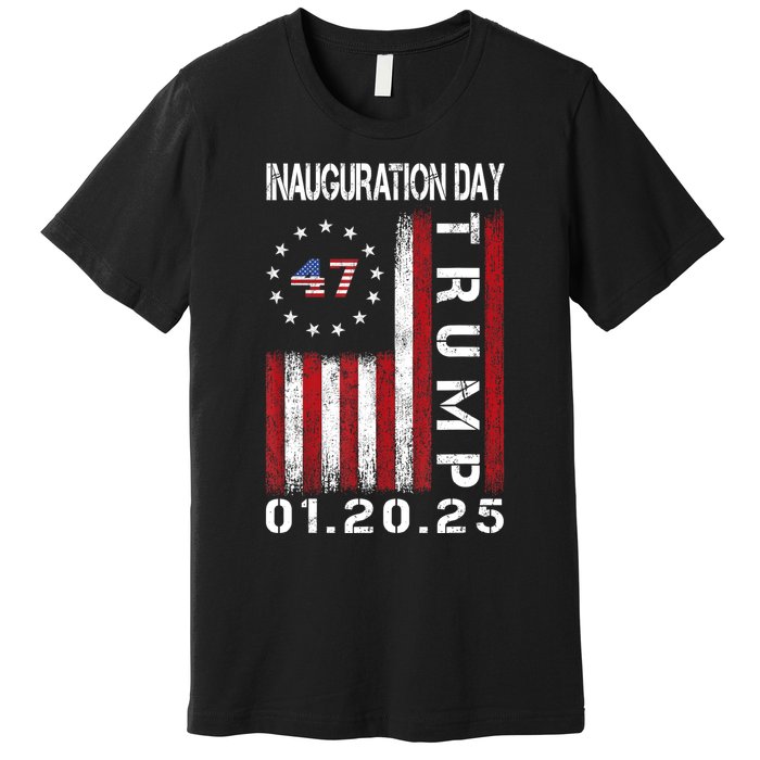 Donald Trump Inauguration Day 2025 47th President Usa Flag Premium T-Shirt