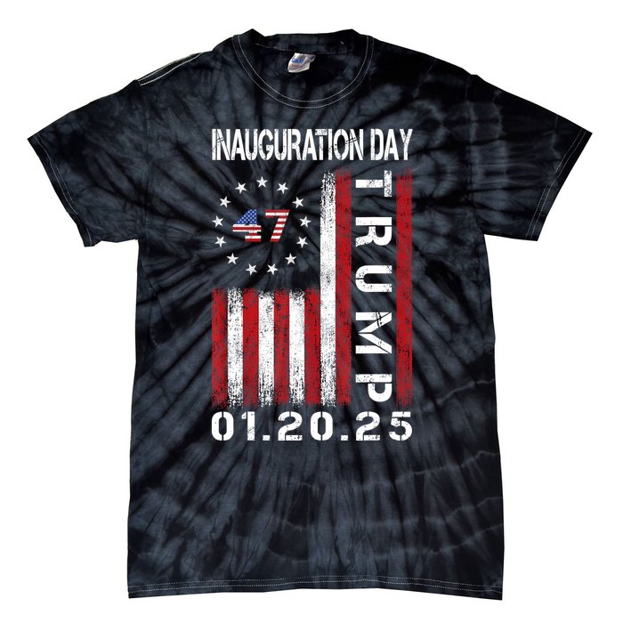 Donald Trump Inauguration Day 2025 47th President Usa Flag Tie-Dye T-Shirt