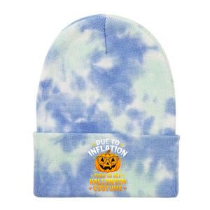 Due To Inflation This Is My Halloween Custome Pumpkin Funny Tie Dye 12in Knit Beanie