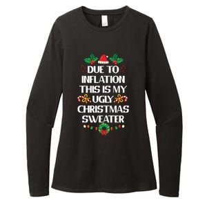 Due To Inflation Ugly Christmas Sweater Funny Xmas Womens CVC Long Sleeve Shirt