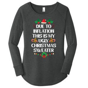 Due To Inflation Ugly Christmas Sweater Funny Xmas Women's Perfect Tri Tunic Long Sleeve Shirt