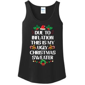 Due To Inflation Ugly Christmas Sweater Funny Xmas Ladies Essential Tank