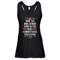 Due To Inflation Ugly Christmas Sweater Funny Xmas Ladies Essential Flowy Tank