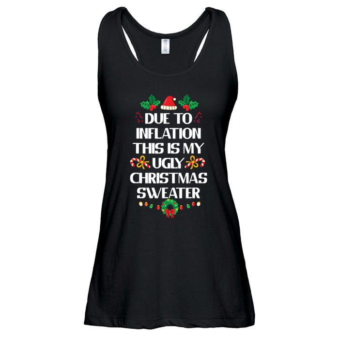 Due To Inflation Ugly Christmas Sweater Funny Xmas Ladies Essential Flowy Tank