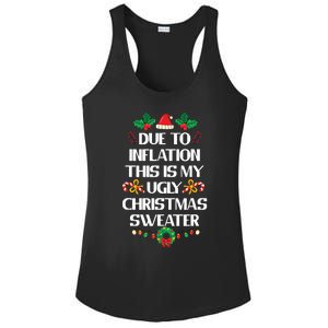 Due To Inflation Ugly Christmas Sweater Funny Xmas Ladies PosiCharge Competitor Racerback Tank