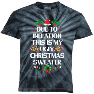 Due To Inflation Ugly Christmas Sweater Funny Xmas Kids Tie-Dye T-Shirt