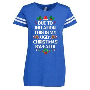 Due To Inflation Ugly Christmas Sweater Funny Xmas Enza Ladies Jersey Football T-Shirt