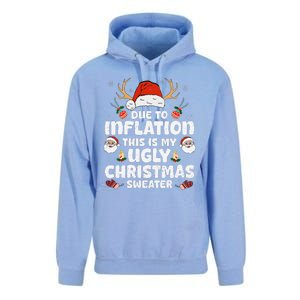 Due To Inflation This Is My Ugly Sweater For Christmas Funny Unisex Surf Hoodie