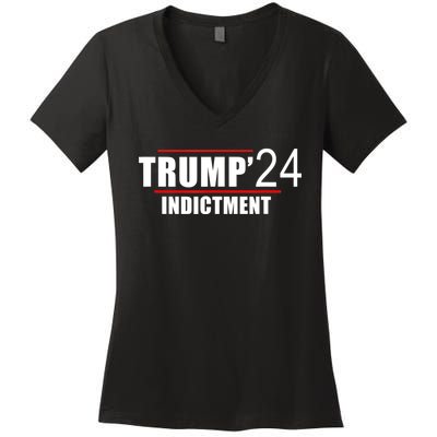 Donald TRUMP Indictment 2024 Women's V-Neck T-Shirt