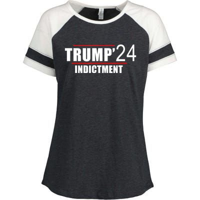 Donald TRUMP Indictment 2024 Enza Ladies Jersey Colorblock Tee