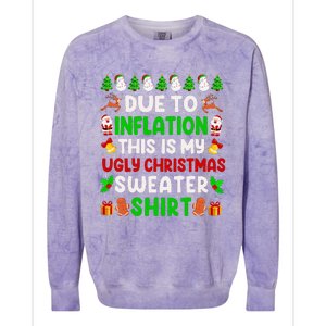 Due To Inflation Ugly Christmas Sweaters For Funny Colorblast Crewneck Sweatshirt