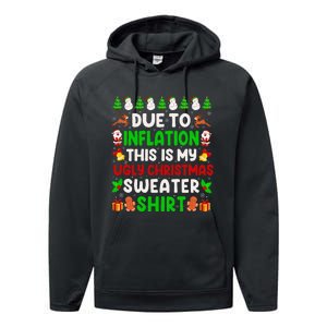 Due To Inflation Ugly Christmas Sweaters For Funny Performance Fleece Hoodie