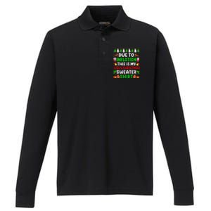 Due To Inflation Ugly Christmas Sweaters For Funny Performance Long Sleeve Polo