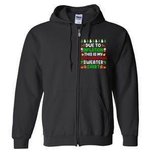 Due To Inflation Ugly Christmas Sweaters For Funny Full Zip Hoodie