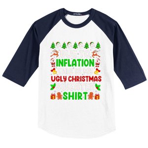 Due To Inflation Ugly Christmas Sweaters For Funny Baseball Sleeve Shirt