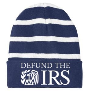 Defund The IRS Striped Beanie with Solid Band